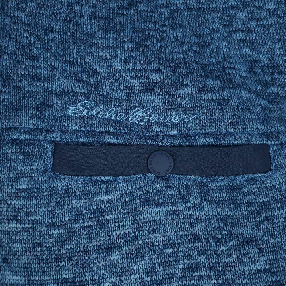 Eddie Bauer Pullover Mens XL Blue Sweater Fleece 1/4 Zip Mock Neck Warm - Picture 5 of 11
